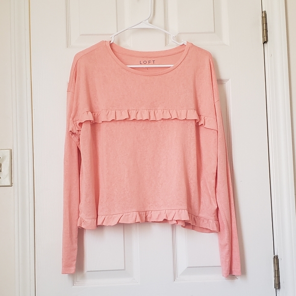 Loft Cropped Ruffle Shirt - Picture 2 of 3